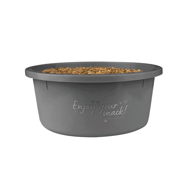 Leckerli-Schale mit Deckel "Enjoy your snack" in Grau | Fütterung, Pferd