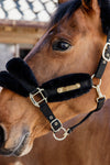 Kentucky Horsewear Nylon Kunstfell Sheepskin Halfter Soft Schwarz | mit GRAVUR