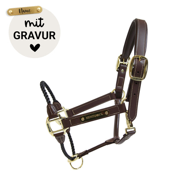 Kentucky Halfter mit Gravur | Leder Halfter Rope | Kentucky Horsewear
