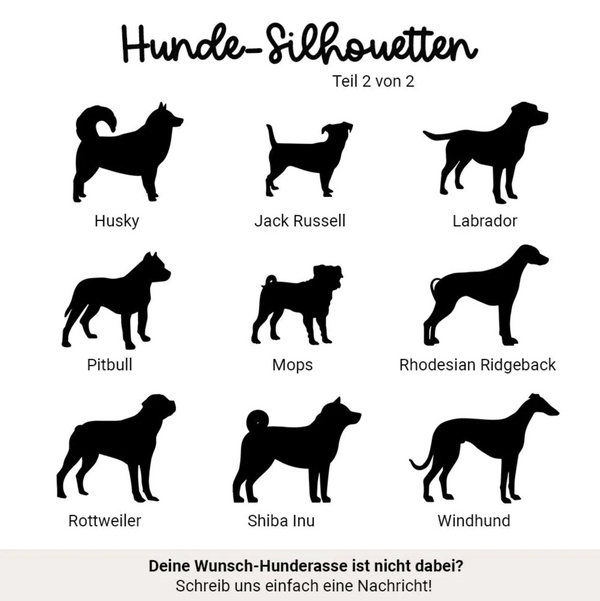 3D-Anhänger für den Weihnachtsbaum "Hunde-Silhouette" mit Wunschtext | Baumanhänger, Weihnachten, Geschenk