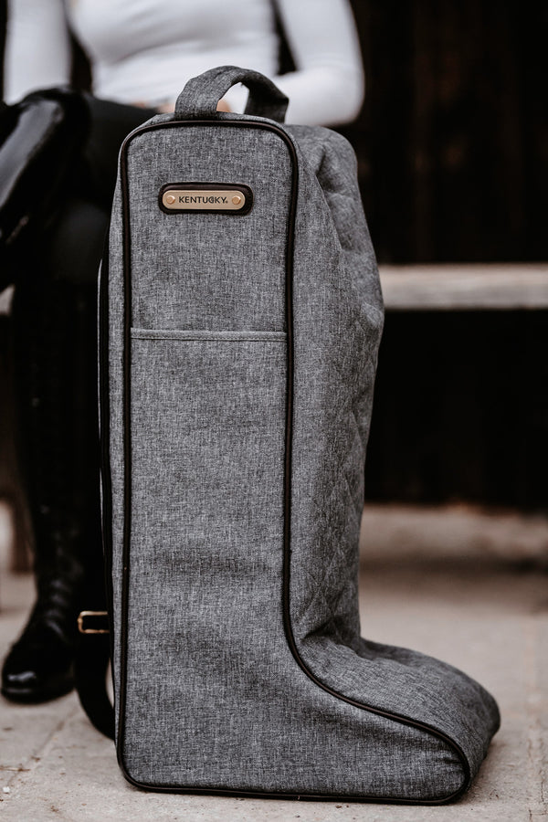 Kentucky Stiefeltasche mit Gravur | Stiefeltasche Grau | Kentucky Horsewear