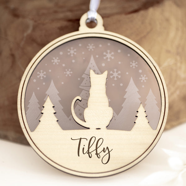 3D-Anhänger für den Weihnachtsbaum "Katze" mit Wunschtext | Baumanhänger, Weihnachten, Geschenk