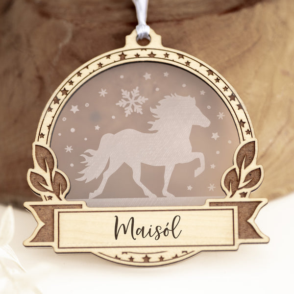 3D-Anhänger für den Weihnachtsbaum "Islandpferd" mit Wunschtext | Baumanhänger, Weihnachten, Geschenk