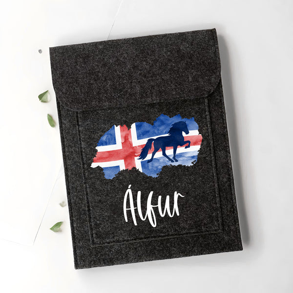 Equidenpasshülle Islandpferd mit Name für Pferde-Pass als Geschenk für Reiter und Pferd | personalisierte Pferdepass-Hülle