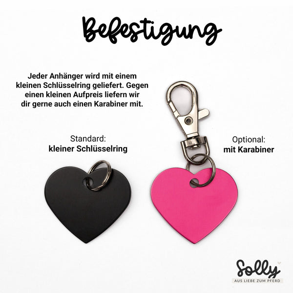 Halfter Anhänger Herz "Wunschwort + Symbol" | personalisiert | 10 Farben | Geschenk, Geschenkidee, Glücksbringer