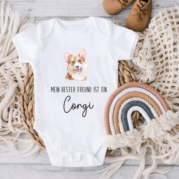 Body Strampler "Mein bester Freund ist ein Corgi" | Baby, Geburt, Geschenk, Hunde