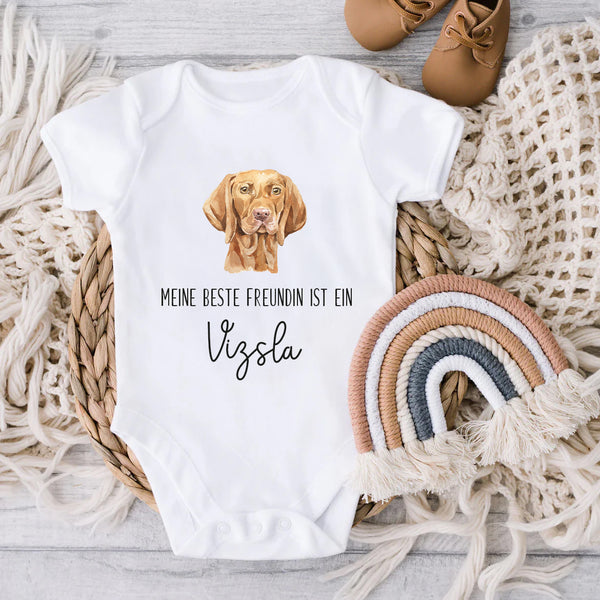 Body Strampler "Meine beste Freundin ist ein Vizsla" | Baby, Geburt, Geschenk, Hund