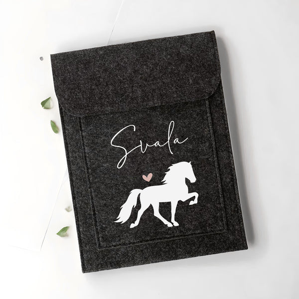 Equidenpasshülle Islandpferd mit Name für Pferde-Pass als Geschenk für Reiter und Pferd | personalisierte Pferdepass-Hülle