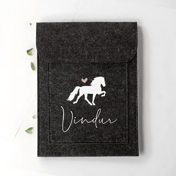 Equidenpasshülle Islandpferd mit Name für Pferde-Pass als Geschenk für Reiter und Pferd | personalisierte Pferdepass-Hülle
