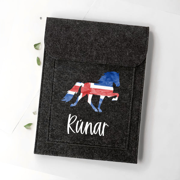 Equidenpasshülle Islandpferd mit Name für Pferde-Pass als Geschenk für Reiter und Pferd | personalisierte Pferdepass-Hülle