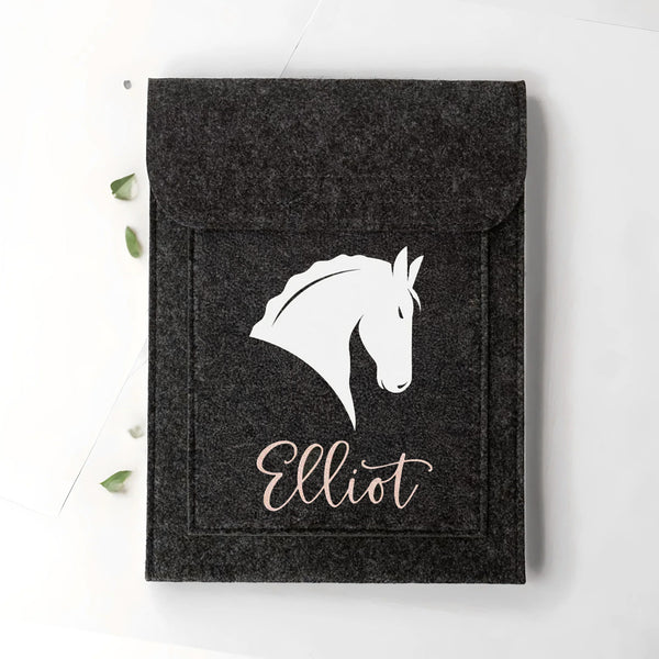 Equidenpasshülle mit Name für Pferde-Pass als Geschenk für Reiter und Pferd | personalisierte Pferdepass-Hülle | mit Pferdekopf & Wunschtext