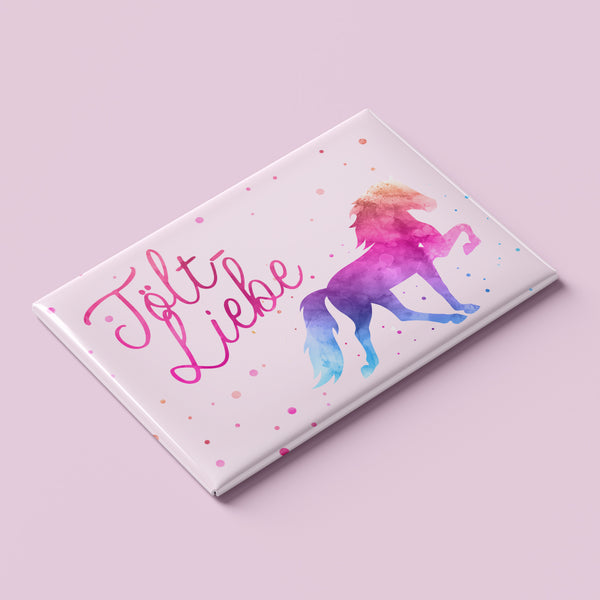 Motiv-Magnet "Tölt-Liebe" | 78 x 54 mm | für den Sattelschank oder Kühlschrank | Islandpferd, Isländer