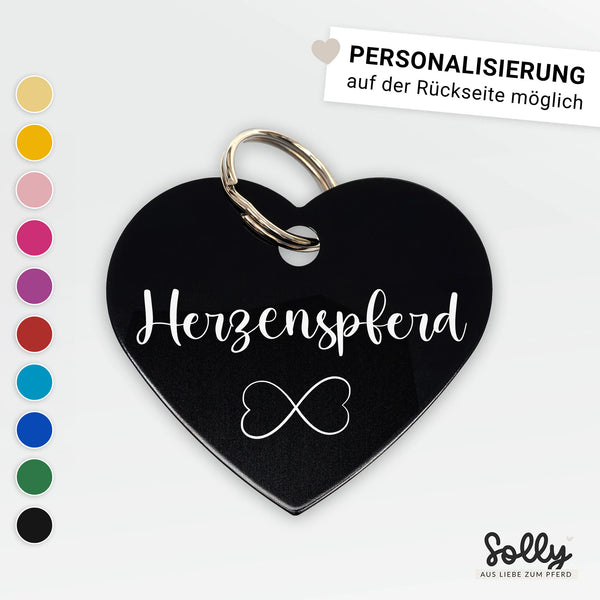 Halfter Anhänger Herz "Herzenspferd" #1 | personalisiert | 10 Farben | Geschenk, Geschenkidee, Glücksbringer
