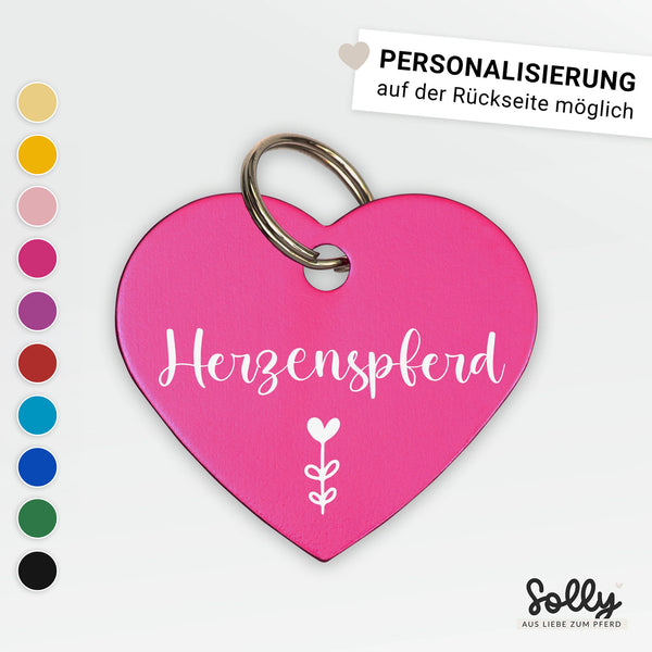 Halfter Anhänger Herz "Herzenspferd" #2 | personalisiert | 10 Farben | Geschenk, Geschenkidee, Glücksbringer