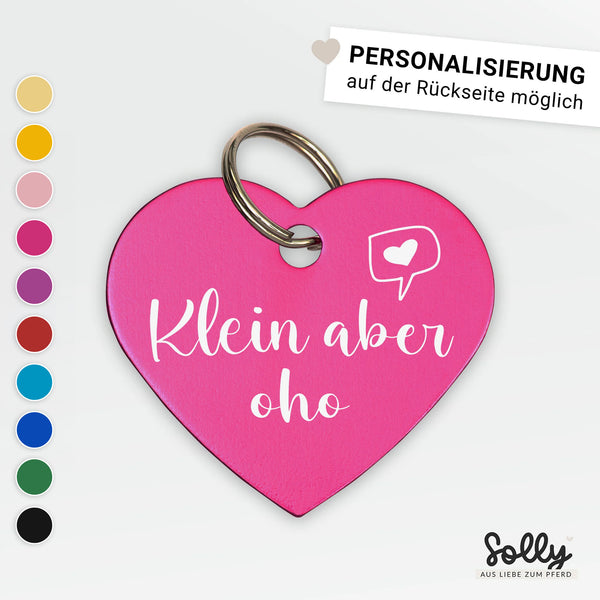Halfter Anhänger Herz "Klein aber oho" | personalisiert | 10 Farben | Geschenk, Geschenkidee, Glücksbringer