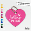 Halfter Anhänger Herz "Lieblingspferd" #2 | personalisiert | 10 Farben | Geschenk, Geschenkidee, Glücksbringer