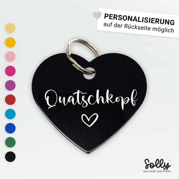 Halfter Anhänger Herz "Quatschkopf" | personalisiert | 10 Farben | Geschenk, Geschenkidee, Glücksbringer