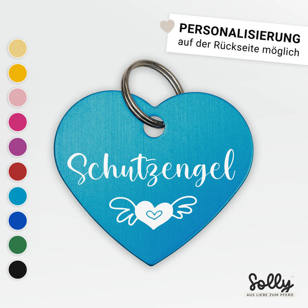 Halfter Anhänger Herz "Schutzengel" | personalisiert | 10 Farben | Geschenk, Geschenkidee, Glücksbringer