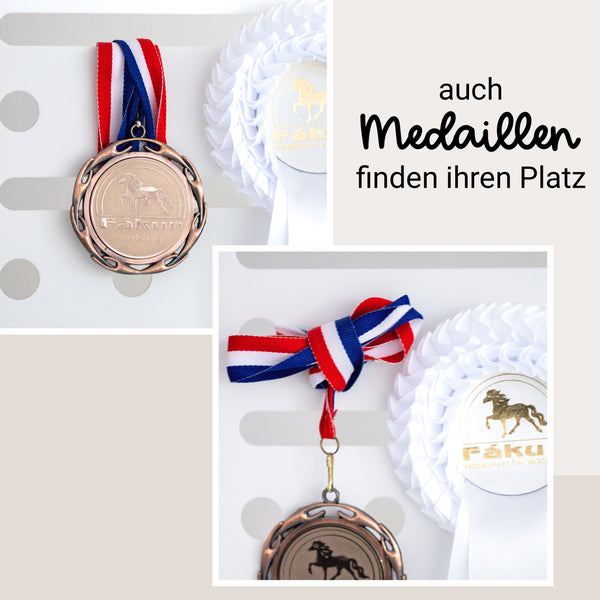 Turnierschleifen-Aufsteller mit Name & Symbol | Schleifen, Turnier, Erinnerungen, Schleifenhalter | Pferd, Islandpferd, Pony | Dressur, Springreiten