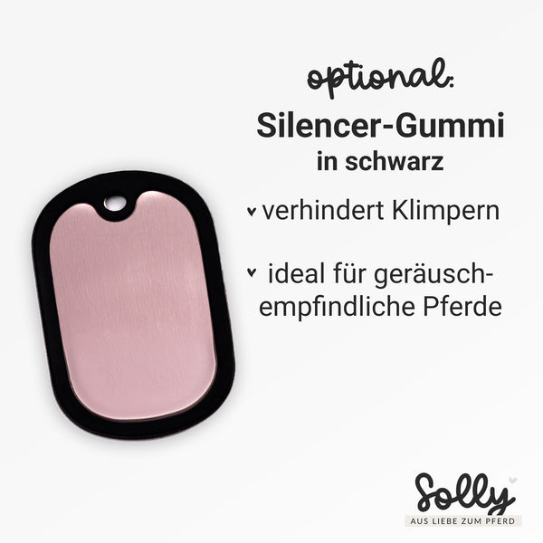 Notfall-Anhänger Halfter "Design #4" mit Wunschgravur | personalisiert | neun Farben | Geschenk, Trensenmarke, Glücksbringer