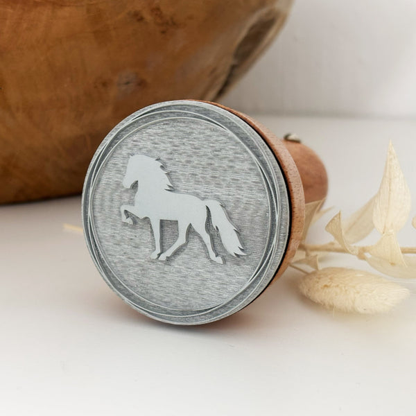 Stempel mit Islandpferd | Design: Kreis I 48 x 48 mm | Isländer, Tölter | Geschenkidee