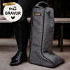 Kentucky Stiefeltasche mit Gravur | Stiefeltasche Grau | Kentucky Horsewear