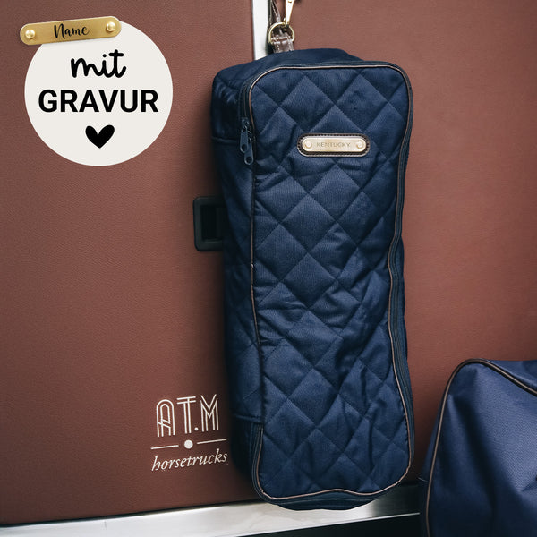 Kentucky Trensentasche mit Gravur | Trensentasche Navy | Kentucky Horsewear