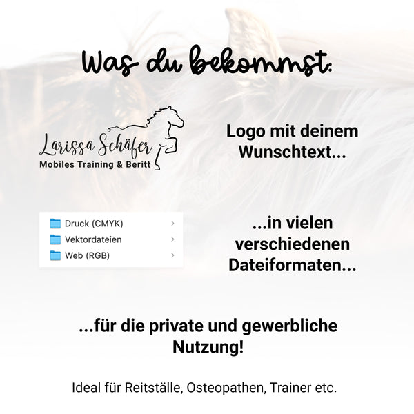 Logo Design "Islandpferd #2" - DIGITALE DATEI - Reitstall, Islandpferde-Hof, Trainer, Osteopathen etc.