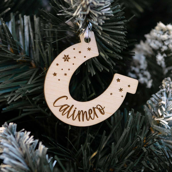 Anhänger "Hufeisen #1" mit Wunschtext | Baumanhänger, Weihnachten, Geschenk