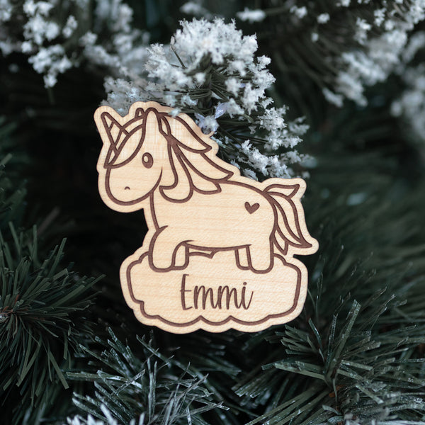 Anhänger "Einhorn" mit Wunschtext | Baumanhänger, Weihnachten, Kinder, Geschenk