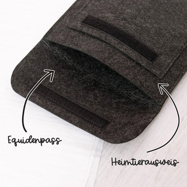 Equidenpass + Heimtierausweis Hülle Design "Hund & Pferd | Anthrazit oder Hellgrau