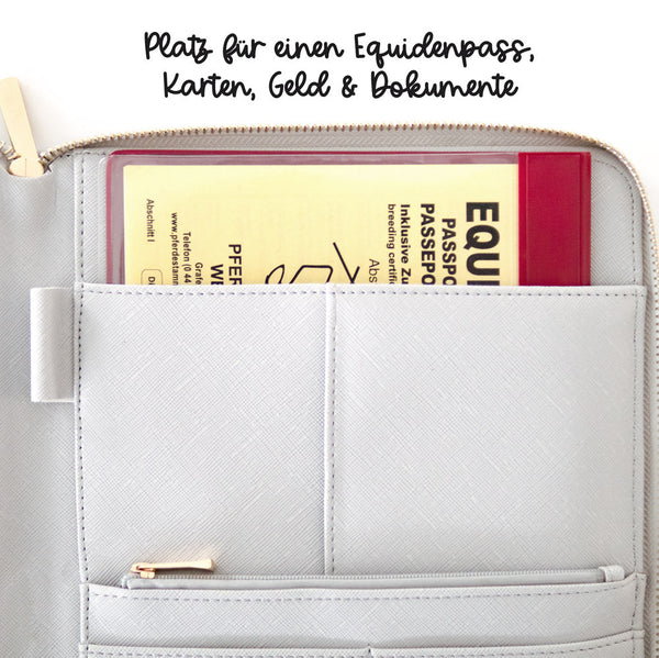 Equidenpasshülle mit Name für Pferde-Pass als Geschenk für Reiter & Pferd | personalisierte Pferdepass-Hülle Organizer Wunschtext Geburtstag