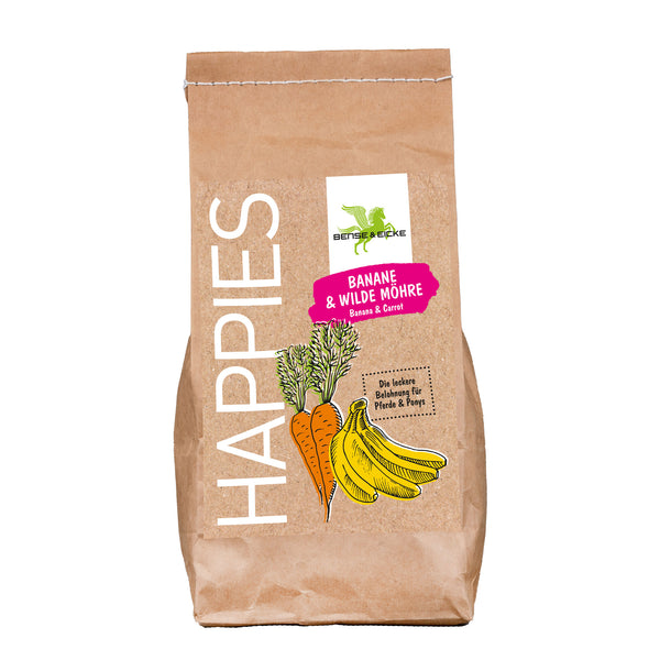 Bense & Eicke Leckerli Happies Banane & Wilde Möhre 1kg | Leckerlis Pferde