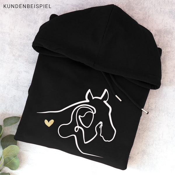 Hoodie "Pferdeliebe" | Design: Lines | personalisiert | Geschenk