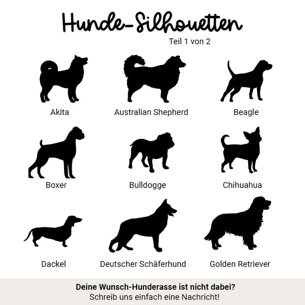 T-Shirt "Hunde-Silhouette + Herz" | personalisiert | Geschenk, Geschenkidee, Hunde