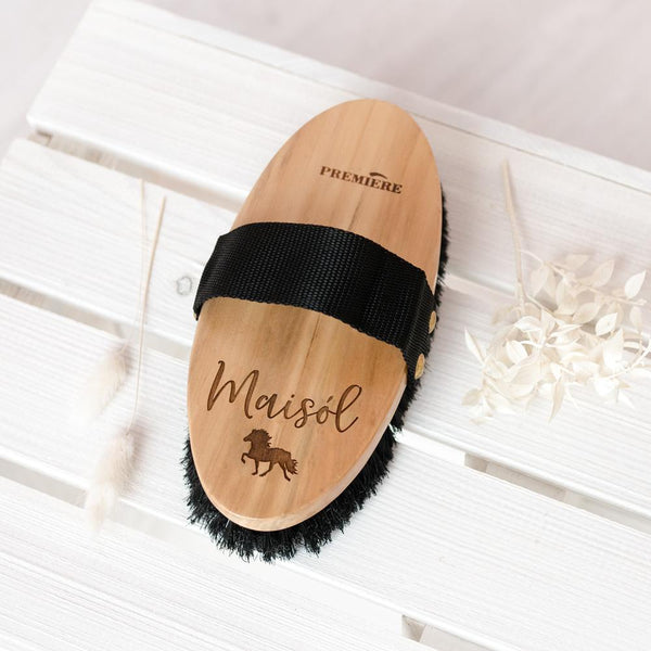 Bürste Kardätsche Design "Wunschwort + Symbol" | personalisiert | Geschenk, Geschenkidee