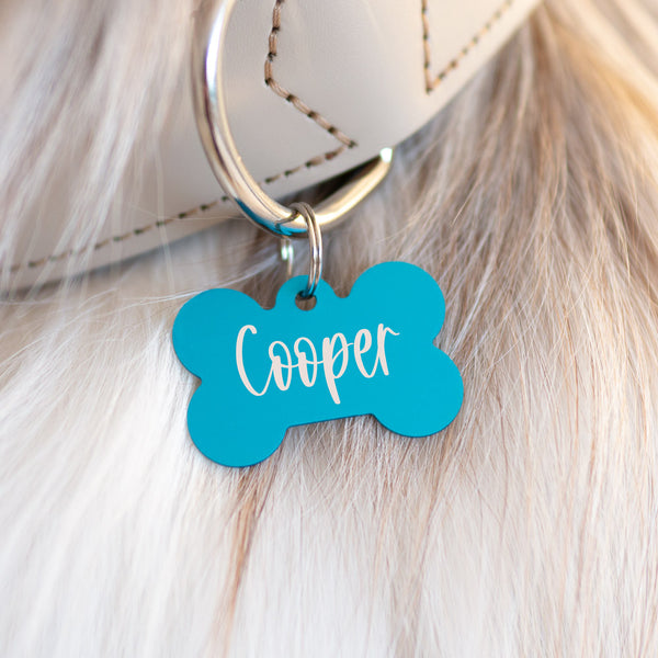 Halsband Anhänger Knochen "Wunschwort" | personalisiert | sieben Farben | Geschenk, Geschenkidee, Glücksbringer, Hund