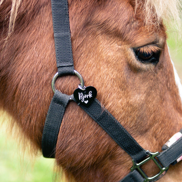 Schwarze Marke Anhänger Herz "Wunschwort + Symbol" | personalisiert | Geschenk, Geschenkidee, Glücksbringer