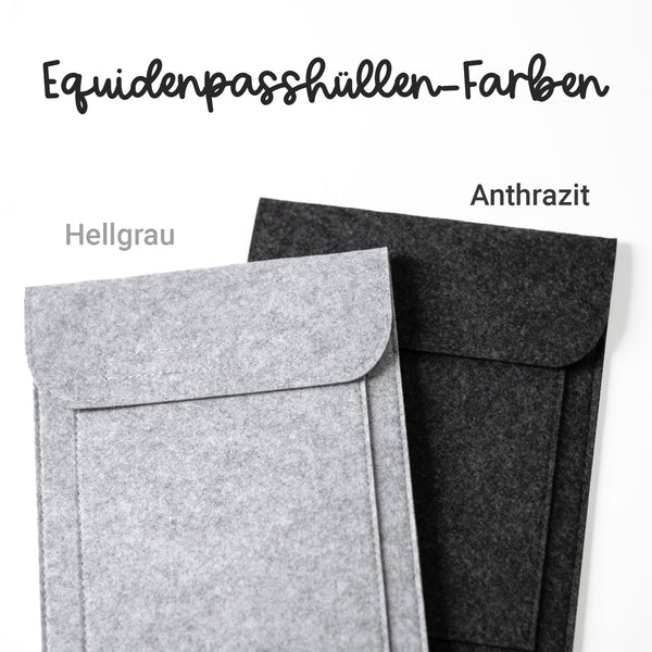 Equidenpasshülle mit Name für Pferde-Pass als Geschenk für Reiter und Pferd | personalisierte Pferdepass-Hülle | mit Pferd & Wunschtext