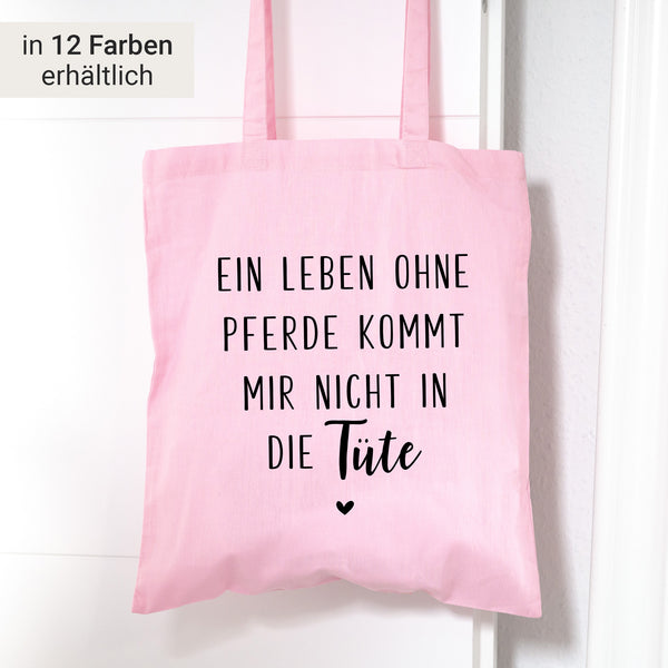 Stofftasche "Ein Leben ohne Pferde" Baumwolle | Einkaufstasche, Beutel | Geschenk
