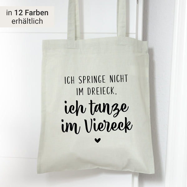 Stofftasche "Ich tanze im Viereck" Baumwolle | Einkaufstasche, Beutel | Geschenk