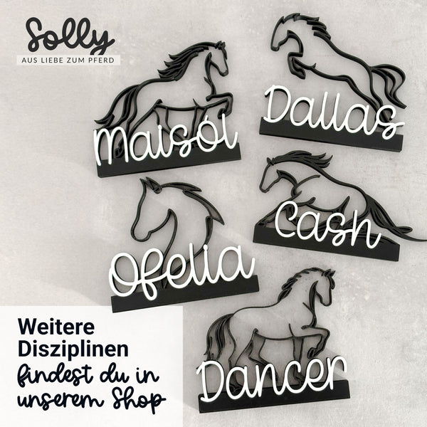 Schriftzug Aufsteller Springpferd mit Name Dekoration | Pferd, Pony | Geschenk, Geschenkidee