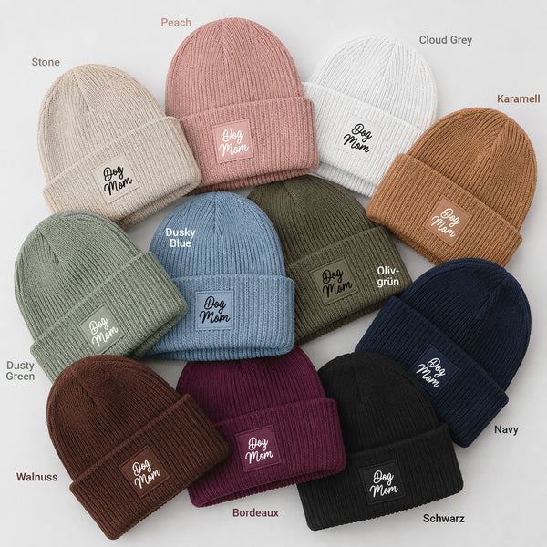 Beanie Mütze "Dog Mom" | Hund, Hundemama, Welpe, Geschenk, Verschenken