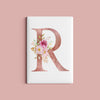 Buchstaben-Magnet | Design: "Rose Flowers" | 54 x 78 mm | für den Sattelschank oder Kühlschrank