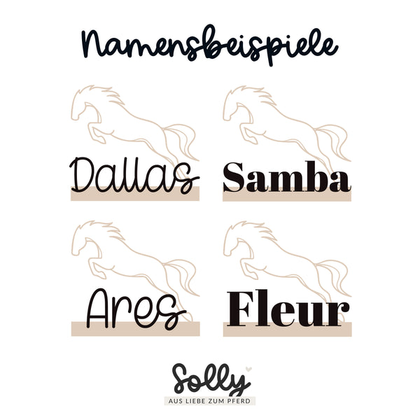 Schriftzug Aufsteller Springpferd mit Name Dekoration | Pferd, Pony | Geschenk, Geschenkidee
