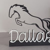 Schriftzug Aufsteller Springpferd mit Name Dekoration | Pferd, Pony | Geschenk, Geschenkidee