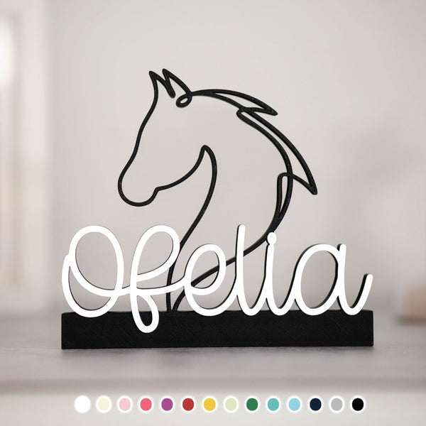 Schriftzug Aufsteller Pferd mit Name Dekoration | Pferd, Pony | Geschenk, Geschenkidee