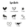 Marke Anhänger Herz "Wunschwort + Symbol" | personalisiert | 10 Farben | Geschenk, Geschenkidee, Glücksbringer