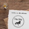 Stempel mit Wunschtext & Islandpferd | Design: Kreis I 48 x 48 mm I personalisiert | Isländer | Geschenkidee