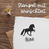 Stempel mit Wunschtext & Islandpferd | 32 x 40 mm I personalisiert | Isländer | Geschenkidee